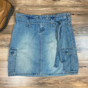 Tommy Jeans Vintage Y2K Cargo Jean Skirt Women's S Color Lightwash‎